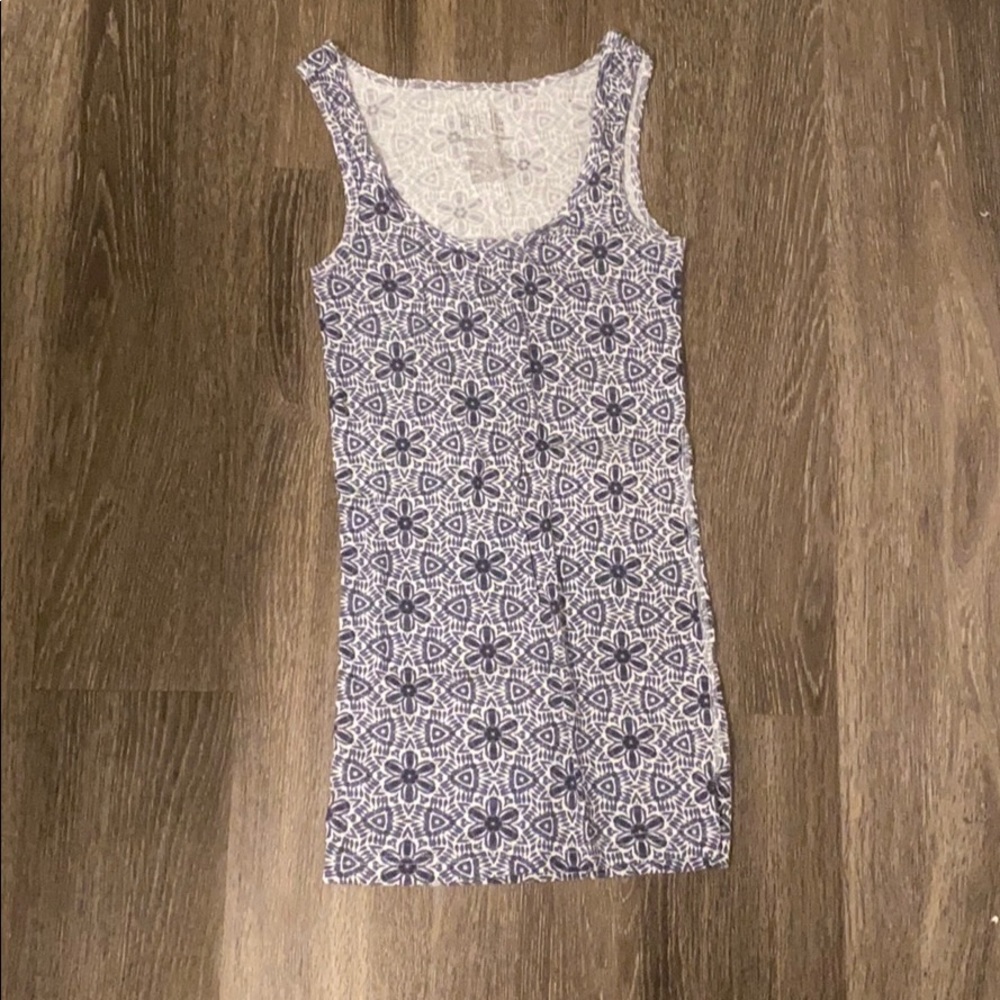 Blue and white tank top